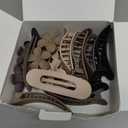 12 Pack Flat Hair Clips for Women Matte Neutral Square Claw Clips, Flat Barrettes & Flower Pins in Black, Blonde, Light Brown & Dark Brown, Soft Touch Hair Accessories for Thick & Thin Hair