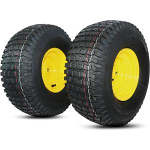 MAXROLLORS (2 Pack) 20x8.00-8 Lawn Mowe Tire and Wheel Tubeless, 3.5" Offset Hub, 3/4" Borehole, 3/16" Keyway, 4-Ply, Replacement 20x8-8 Rear Tire and Wheel Assemblies