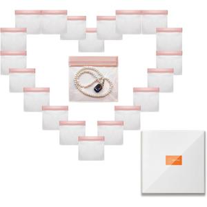 EVA Anti Tarnish Jewelry Storage Bags, Clear Plastic Jewelry Pouches Organizer for Gold Silver Ring Earing Chain Bracelet, Jelly-Like Softness, No Yellowing, No Odors, 20 PCS (XL) (XL(4.6"*4.3"))