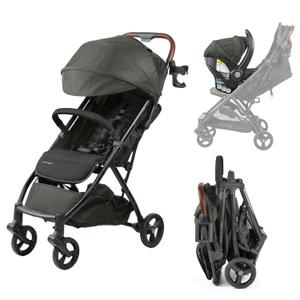 Ingenuity Ingenuity 3Dquickclose CS+ Compact Fold Stroller Lightweight Stroller with Oversized Canopy, Extra-Large Storage and Compact Fold, Forest
