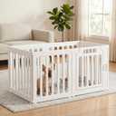 Dog Playpen with Door, Portable Large Puppy Playpen for Indoor & Outdoor Use, Tool-Free Assembly Modern Pet Play Pen for Dogs, Cats & Small Animals