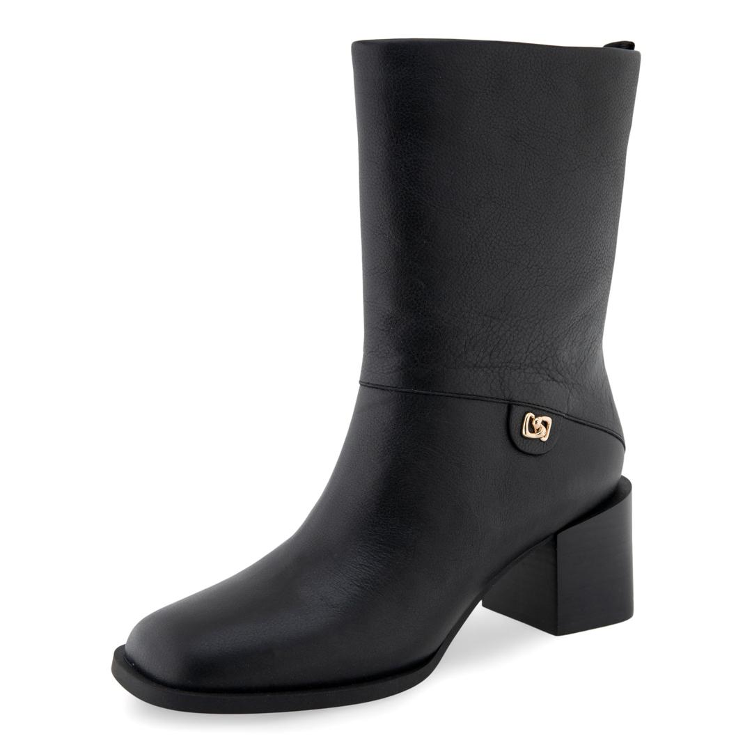 Aerosoles Women Oro Black Leather 7.5 Medium (Black)