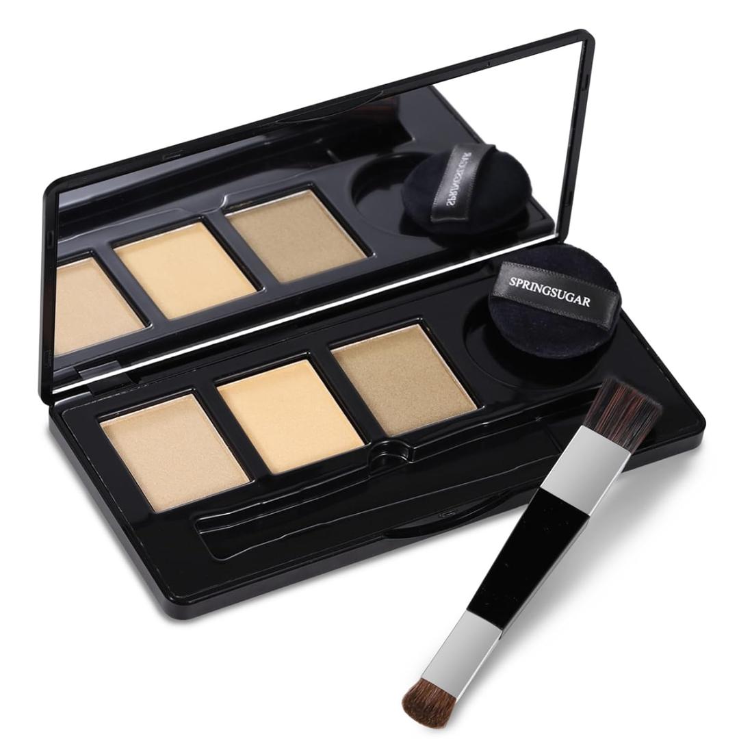 Root Touch Up Hair Color  3 Color Blendable Hairline Powder for Gray Coverage, Root Cover Up & Thinning Edges  48H Sweat Resistant, Natural Finish for Women & Men  Blonde