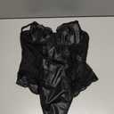 Lilosy Sexy Leather Underwire Push Up Floral Lace Sheer Corset Lingerie Women Teddy Bodysuit Bustier Top One Piece L