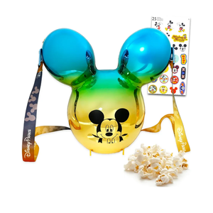Disney Park Mickey Mouse Popcorn Bucket Collectable Set - Bundle of Mickey Balloon Popcorn Bucket and Stickers | Disney Park Must Haves for Adults, Kids