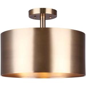 Canarm Lola 3-Light Semi-Flush Mount Ceiling Light, 15-Inch Gold Finish, Used 60W Bulbs, Easy Installation, Contemporary Lighting for Bedroom or Living Room