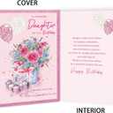 5 x Daughter Birthday Card from Mom, Happy Birthday Card for Daughter, Cute Birthday Gifts for Girls Her, 8x5.3 inches