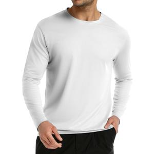 Long Sleeve Rash Guard for Men: Dri Fit Sun Protection UPF 50+ Uv Cooling Moisture Wicking T-Shirt for Workout (White,XXL)
