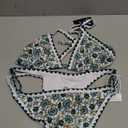 BIKINX Womens Swimsuits Sexy Thong Micro Bikini Ditsy Floral Two Piece Sets Bathing Suit Color Block Bandeau Swim Top, Size: M