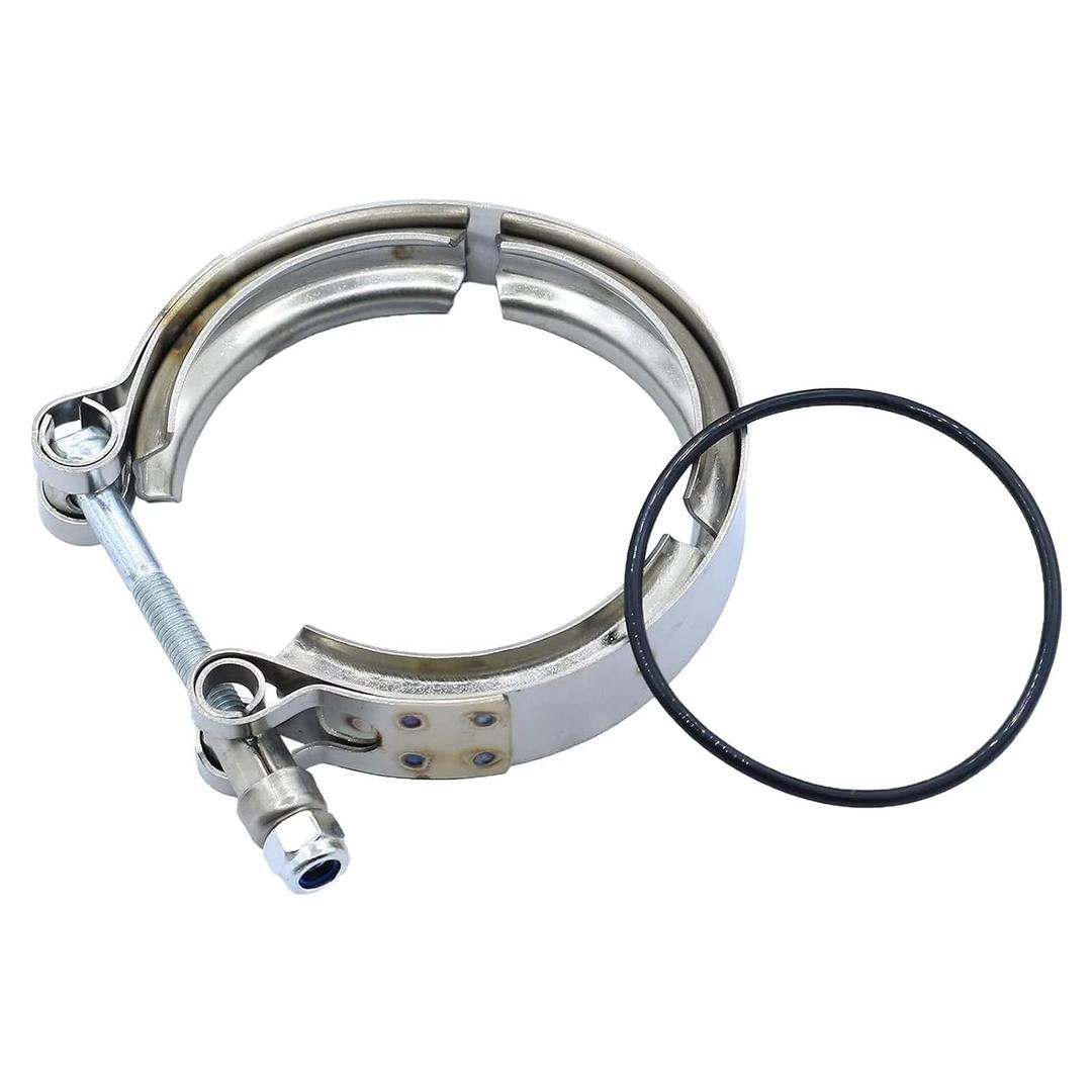 Turbo V-Band Clamp and O-Ring Seal 3923060 3069053 3883284 Compatible with 94-02 5.9L Dodge Cummins 4BT 6BT 12v, 24v