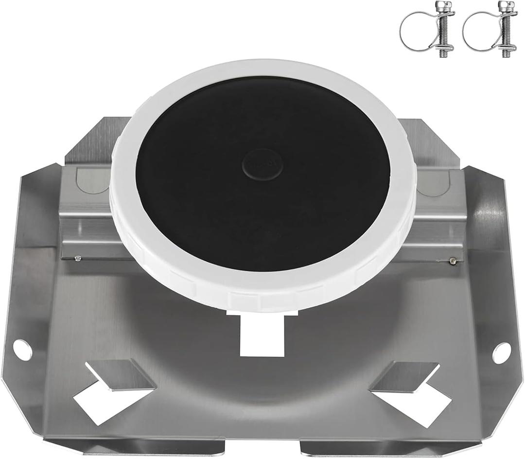 Self Sink Pond Aerator Disc with 304 Stainless Steel Base, Membrane Diffuser with 2 Clamps Accessory for Outdoor Aeration System