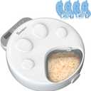 Automatic Cat Feeder Wet Food,Cordless Wet Pet Food Dispenser with 4 Ice Packs,4 Meals Per Day Fresh Food Refrigerated Container,Programmable Timed Battery Operated Auto Feeder for Kitten/Small Dog (White)