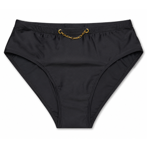 Seagoo Womens High Waisted Bikini Bottoms Tummy Control Full Coverage Bathing Suit Swim Bottom with Paperclip Chain XL
