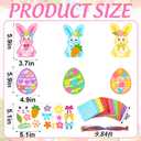 JarThenaAMCS 24Pcs Easter Craft Kit Suncatchers Crafts Colorful Cute Bunny Rabbit Egg Tissue Paper Sign for Easter Spring Holiday Party Favors Window Art DIY Project