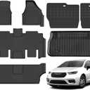 Floor Mats & Cargo Liner for Chrysler Pacifica 2017-2025 2026 Gas 7-Seater Touring (Non Hybrid&Non Pinnacle) All Weather TPE Rubber Trunk Mat Automotive Floor Liners for Pacifica Fuel 2025 Accessories