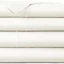 Whisper Organics, 100% Organic Cotton Sheets - 300 Thread Count Bed Sheets Set - Premium Quality Sheets - Deep Pocket Sheet Set - GOTS Certified, Natural (King Size)