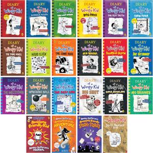A Library of a Wimpy Kid 1-22 Boxed Set for Kids,22 Books Complete Collection Series, Paperback Edition for Children
