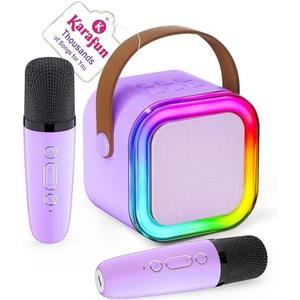 IROO Mini Karaoke Machine for Kids, 2026 TOP Toys Birthday Gifts Ideas for Girls Ages 4, 5, 6, 7, 8, 9, 10, 12+ Years Old, Portable MP3 Player with 2 Wireless Mics for Party