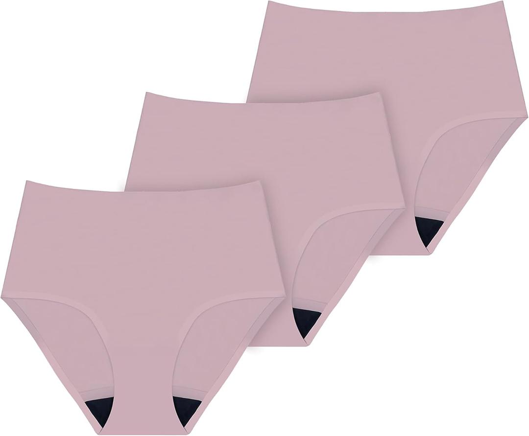 AIRCUTE Washable Urinary Incontinence Underwear for Women Absorbent Seamless High Waist Leak Protective Panty 3 Pack (4X-Large, Blush-blush-blush)