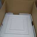 Landical 50 Pcs 2 x 2 ft White PVC Plastic Drop Ceiling Tiles 24 x 24 x 0.8 Inch Ceiling Panels Decorative Cover 200 Sq. ft for Office Bathroom Living Room Bedroom
