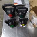 OLIXIS 50LBS 4-Piece Kettlebell Set with Wide Grip - Perfect for Home Gym Strength Training & Workouts