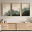 Framed Green and Beige Abstract Wall Art Set of 3, Modern Neutral Canvas Prints Paintings Artwork for Walls, Minimalist Abstract Pictures for Bedroom Dining Room Living Room Wall Decor 16x24 In