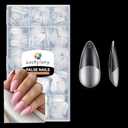 Nail Tips Almond Shape, 360pcs Double-sided Matte Full Cover Soft Press on Nails, 15Sizes Pre-shape Matte Almond Nails Tips Long Last Acrylic Nails Soak Off Nail Extension Salon DIY Home