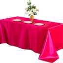Horbaunal Hot Pink Satin Tablecloth 60 x 102 Inches Rectangle Satin Table Cover Bright Silk Table Cloth Smooth Table Decoration for Wedding Party Banquet
