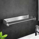 Brushed Silver Stainless Steel Paper Towel Rack Wall Mount Self Adhesive or Screw Mounting Under Cabinet Toilet Paper Roll Holder for Home Kitchen Bathroom Camper Wall