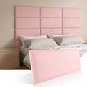 Headboards Wall Panel for Twin, Self-Adhesive 3D Wall Panels, Upholstered Wall Panel for Bedroom/Living Room (4 Pieces 9.84 in x 23.6 in) (Pink)