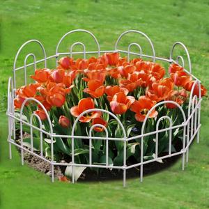 AMAGABELI GARDEN & HOME 35Panels 18in(H)50ft(L) Decorative Garden Fences and Borders for Dogs Garden Fencing Animal Barrier No Dig Rustproof Metal Fence Panels for Flower Bed Fence White