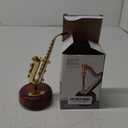 Mini Saxophone Music Box, 7.9in Classic Home Decorative Saxophone, Musical Mum Trinket Instrument Ornaments for Home Decoration Housewarming Desktop (20x10cm, Golden)