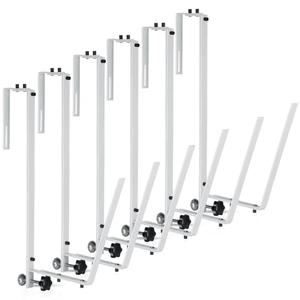 Reallnaive 6 Pcs Solar Cover Holder for Above Ground Pool Adjustable Solar Holder Metal Equipment Storage Hooks for Framed Above Ground Swimming Pools (White)