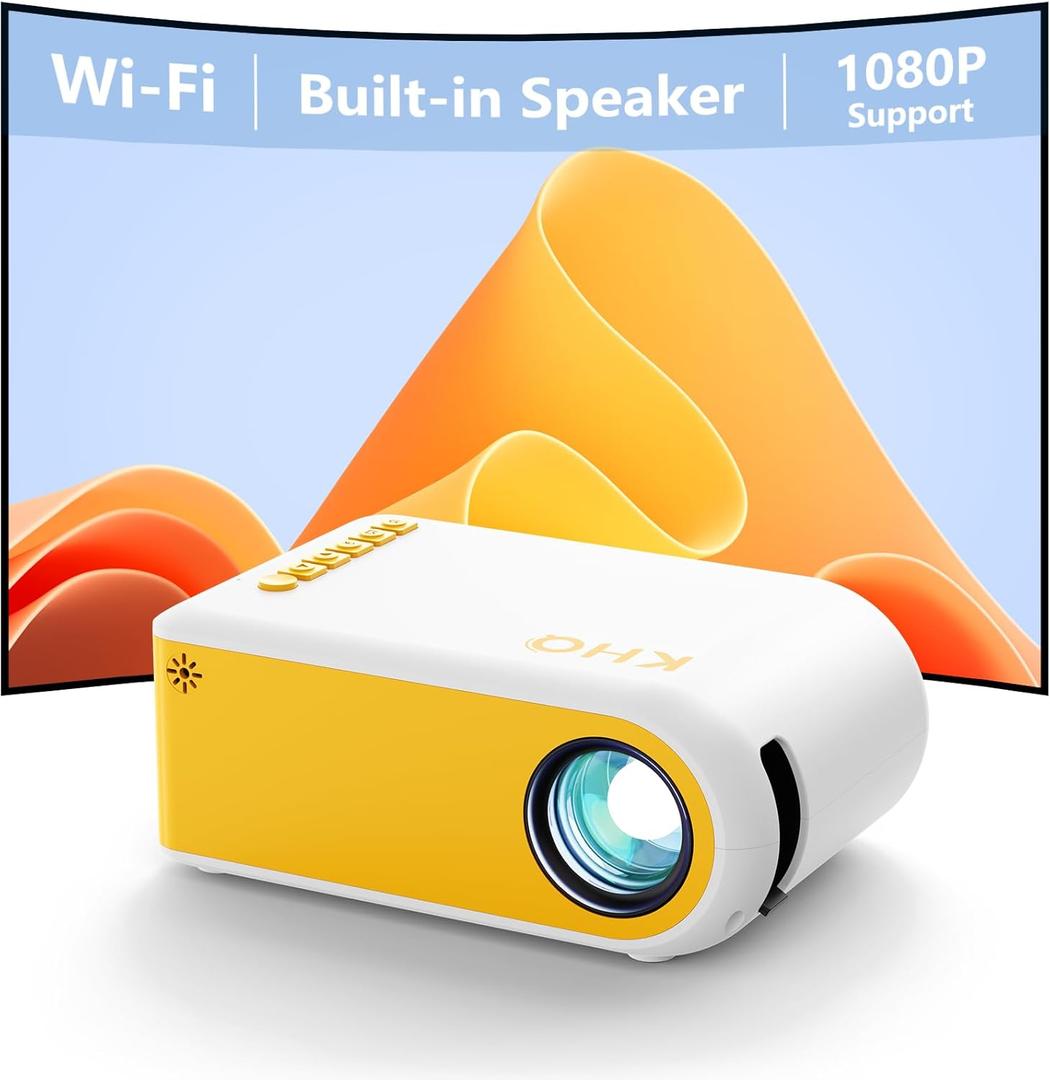 Mini Projector Portable WiFi Video Projectors Support 1080P Portable Movie Projector, Outdoor Projectors, Compatible with phone/ Tablet/ Laptop/ TV Stick/ PS4 etc.