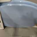 Angol Shiold Wood Toilet Seat, Zinc Alloy Hinges (Elongated, Blue)
