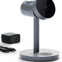 MagFusion 3-in-1 Charging Station Compatible with MagSafe, Qi2 Certified 15W Magnetic Wireless Charger Stand, for iPhone 17/16/15/14/13/12 Series, Apple Watch, AirPods(30W PD Charger Included) (Grey)