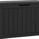YITAHOME 45 Gallon Deck Box, Outdoor Storage Box for Patio Cushions, Outdoor Tools, Gardening Tools, Sports Equipment, and Throw Pillows, Lockable and Waterproof, Black