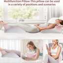 Memory Foam Ergonomic Wedge Prone Pillow, Bed Pillow for Sitting Up, Back, Neck, and Leg Pain Relief, Anti Snoring, Ideal for Massage, Reading, Sleeping, with Removable Washable Cover (Pink)