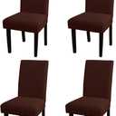 YEESSION Stretch Dining Chair Covers Removable Washable Seat Parson Chair Protector Slipcover for Dining Room,Party,Banquet,Hotel,Ceremony Set of 4 (Coffee)