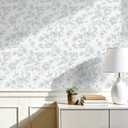 Floral Peel and Stick Wallpaper- Cream White and Blue Vintage Flowers Contact Paper for Bathroom - Boho Removable Self Adhesive Vinyl Wall Paper for Decor Shelf Linings and Cabinets,17.3" x 393"
