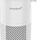 Air Purifier for Home Bedroom, AromaRoom H13 HEPA Air Filter For Smoke Pollen Dander Hair Smell Air Cleaner, 3in1 Filter with Sleep Mode, Quiet Air Cleaner For Pets, Home, Baby Room (White)