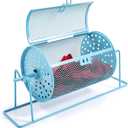 Teenyyou 7.09" X 4.72" Small Raffle Drum Upgraded Ticket Spinner Holds 600 Tickets Raffle Wheel Spinner with Stand Drum Cage for Games Events(Blue)