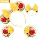 MADO Mouse Ears Headband for Women and Girls - Princess Belle Ears for Adults and Kids