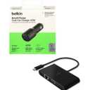 belkin USB-C Multimedia + Charge Adapter with BoostCharrge Dual Car Charger 42W