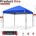 ABCCANOPY 10x10 Pop Up Canopy Tent, Easy Setup Instant Canopy with Wheeled Bag, Heavy Duty Outdoor Canopy for Beach, Market, Backyard, UV Protection, Outdoor Weather Protection (Royal Blue, 10x10)