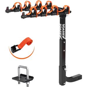 Bike Rack for Car, SUV, RV, Mount Hitch Bike Rack, Up to 143 lbs Load Bicycle Rack Carrier Rubber Straps, Tilt Release with 2" Hitch for Cars (4 Bikes)