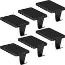 Palonu 4 Pcs Black Christmas Stocking Holders, Heavy Duty Mantle Hangers Cast Iron Hanging Hooks with Non-Slip Pad,Christmas Ornaments Xmas Holiday Decoration Shelf Window Fireplace Mantel Décor