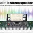 61 Key Keyboard Piano, Portable Electronic Keyboard Piano for Beginners with Speakers, Microphone, Sheet Music Stand, 100 Voices, 100 Rhythms, Digital Music Keyboard for Teen - Black