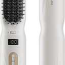 Dreame Silky Cordless Hair Straightening Comb, Rechargeable Ionic Straightener Brush for Women, 2Billion Ions, Fast Heating MCH & 7 Temp Settings Hot Comb, 5D Wide-Bristle Design, Mini Travel Size