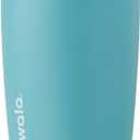 Owala SmoothSip Slider Insulated Stainless Steel Coffee Tumbler, Reusable Iced Coffee Cup, Hot Coffee Travel Mug, BPA Free 12 oz, Grey/Blue (Beachy Breeze)
